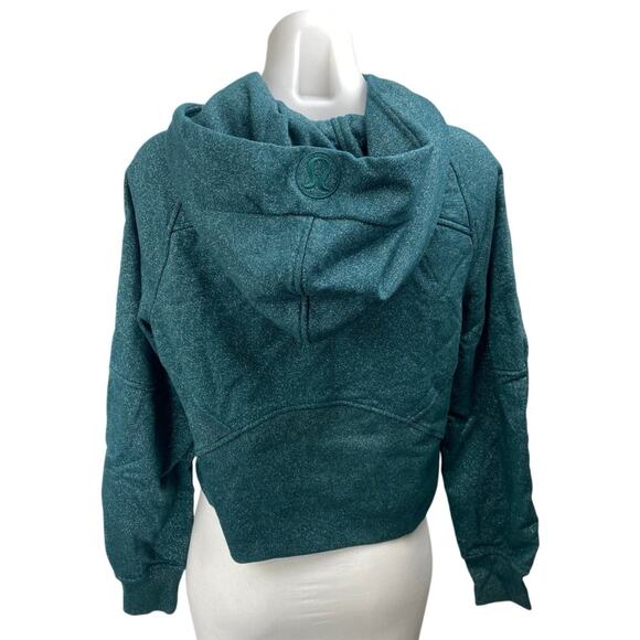 Lululemon Scuba Green Metallic Oversized Half-Zip Hooded Hoodie Sweatshirt XS/S - Picture 2 of 3